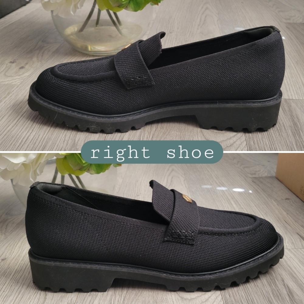 Vivaia Francesca Black Round-Toe Platform Chunky Heel Penny Loafers, US 11 EU 43 - Picture 11 of 16